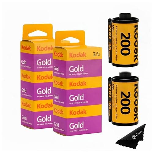 Kodak Gold 200 35mm Film Bundle, 6 Rolls (2x3 Pack), 36 Exposures Each, for 35mm Film Camera Includes Balveli Premium Microfiber Cloth-Kodak 6 Roll Pack - 6 - Image 1