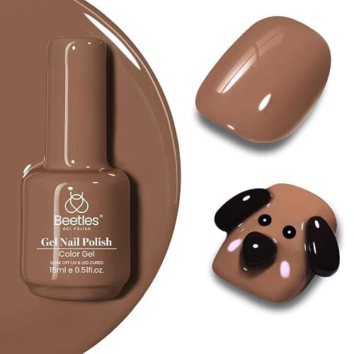 Beetles Brown Gel Nail Polish, 1Pcs 15ml Brown Winter Color Gel Polish Soak Off Nail Art Manicure Salon DIY Uv Lamp Nail Design Decoration at Home - Image 1