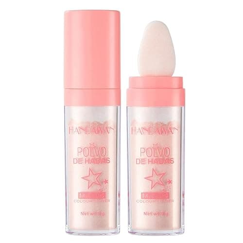 Go Ho Polvo De Hadas Shimmer Face Highlighter Powder Stick,Body Glitter Highlighter Makeup,High Gloss Sparkle Loose Highlight Powder for Face Body Hair Party Makeup(#02 Fairy Pink) - Image 1
