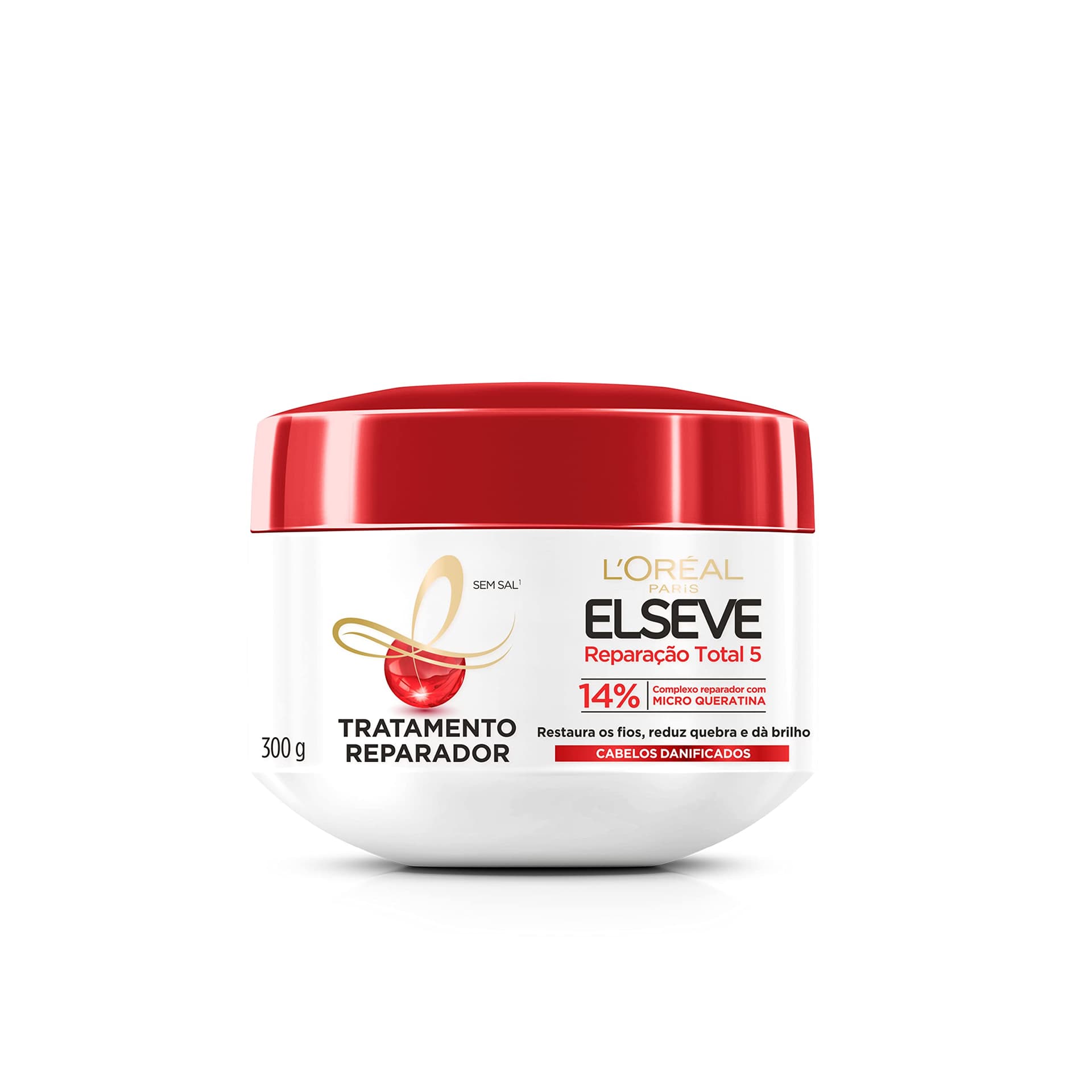 L'Oréal Paris Elseve Creme de Tratamento Reparador Reparação Total 5, Restaura e dá Brilho aos Fios, 300g - Image 1