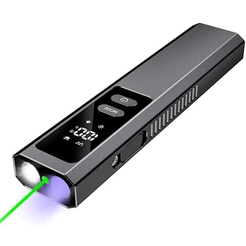 PPTSLID Flat EDC Flashlight Rechargeable with 4 Light Sources: Green Beam, UV Light, White LED Combo, Side Floodlight Combo, 600 Lumen Slim Small Pocket Magnetic Flashlight with Storage Case, Black - Image 1