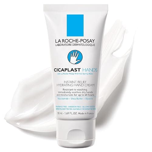 La Roche-Posay Cicaplast Hand Cream, Instant Relief Moisturizing Hand Lotion for Dry Hands, Shea Butter Lotion for Dry Cracked Hands, Non Greasy, Fragrance Free - Image 1