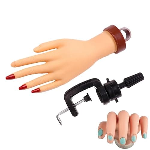False Hand for Acrylic Nails | Practice Demonstration Tool Fake Nails | Realistic Manicure Model for Beginners Artists Training Beauty Salon - Image 1