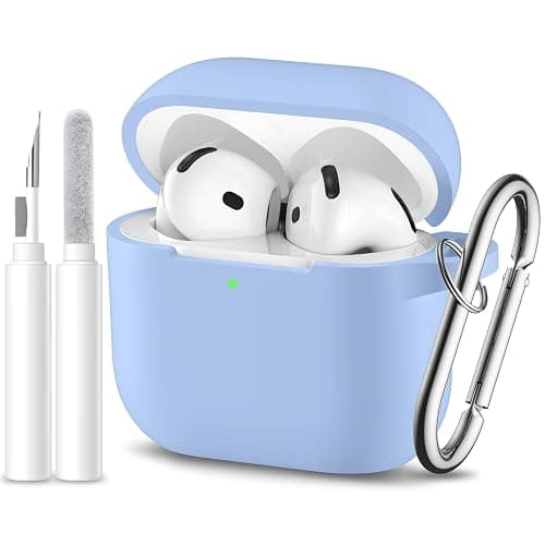 Dgege for Airpods 4th Generation Case Cover(2024),Soft Silicone Full Protective Case for AirPods 4 Case with Keychain & Cleaner Kit,Compatible with Apple Airpods 4 for Women,Men(Lilac) - Image 1