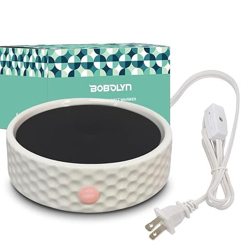 Electric Large Candle Warmer Plate - Ceramic Candle Wax Warmers for Jar Candles, Coffee Mug Warmer, Cup Warmers for Home Office, Aromatherapy Fragrance and Heating Beverage, Milk, Tea, Hot Chocolate - A-White Honeycomb - Image 1