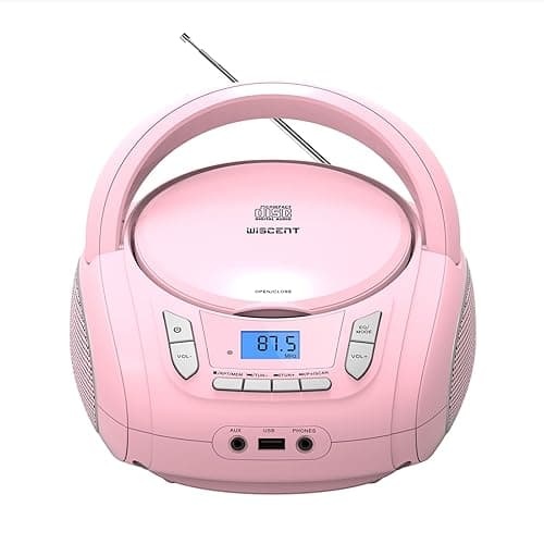 WIITHINK Portable CD Player Boombox with Bluetooth,FM Radio,USB MP3 Playback,AUX-in,Headphone Jack,CD-R/RW and MP3 CDs Compatible,Small CD Player for Home or Outdoor - Image 1