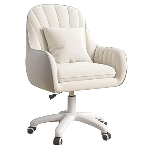 Aivermeil Office Chair, Vanity Swivel Chair,with Velvet Padding pillow,Adjustable Height, for Home Office, Study, Bedroom,150kg Load Capacity Beige - Image 1