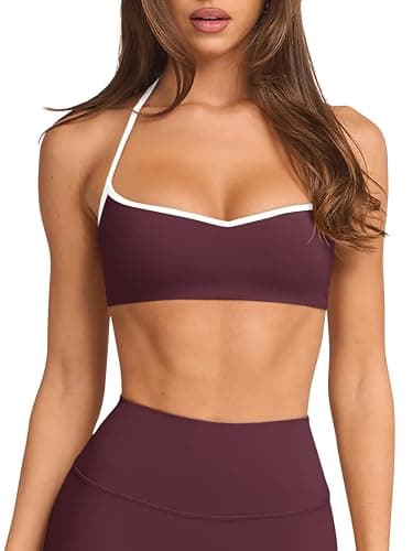 LASLULU Womens Adjustable Spaghetti Straps Sports Bra Sweetheart Neck Wireless Padded Workout Yoga Crop Tops - Image 1