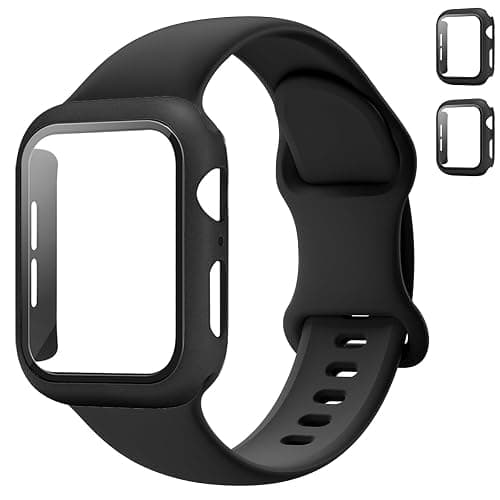 Sport Band and Case for Apple Watch Band 40mm 44mm 46mm 42mm 41mm 45mm 38mm iWatch Bands for Women/Men,Silicone Waterproof Strap with Cover Combo for Apple Watch Series 11 10 9 8 7 6 5 4 SE Ultra/2 3 - Image 1