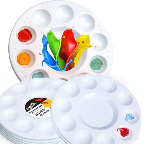 WNATN Paint Tray Palettes, Plastic White Palettes for Kids & Students,Paint Tray for Art Class,Craft DIY or Have a Birthday Painting Party-8pcs - Image 1