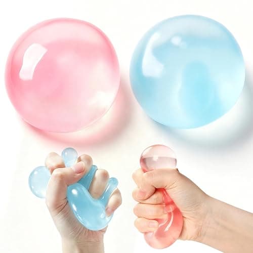 2 PCS Coconut Oil Squishy – Formable No-Rebound Stress Relief Balls, Sensory Fidget Toys for Study Work & Relaxation, Calming Desk Decor Anxiety Relief Gifts for Kids & Adults(Blue+Pink) - Image 1