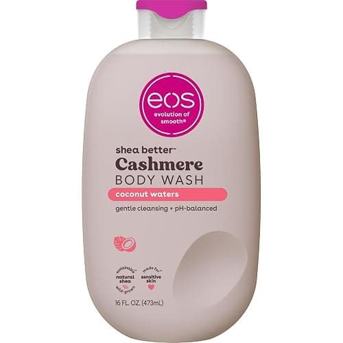 eos Cashmere Body Wash – Coconut Waters, Moisturizing Body Wash, Creamy Gel Formula, with Shea Butter, Glycerin, Vitamin E, pH Balanced, Sensitive Skin, Vegan, 16 fl oz - Image 1