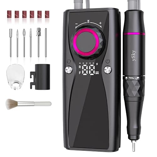 Electric Nail Files, 45000 RPM Professional Nail Drill for Acrylic Nails Gel, Adjustable Speed E File for Nails, Cordless Rechargeable Nail Drill Kit for Manicure Salon Home - Image 1