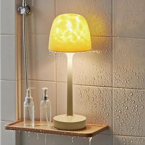 Funlenry Spa-Like Shower Lamp - Waterproof Bathroom Lamp with 16 Color Ocean Wave Projector, Rechargeable Shower Light with Touch & Remote Control, Cordless Light for Inside Shower/Bathtub - Image 1
