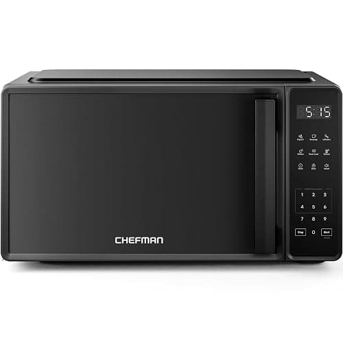 Chefman Countertop Microwave Oven 0.7 Cu. Ft., 700 Watts with 10 Power Levels, 6 Cooking Presets with One-Touch Express Cook, Eco Mode, Child Safety Lock, & Mute Button - Black - Image 1