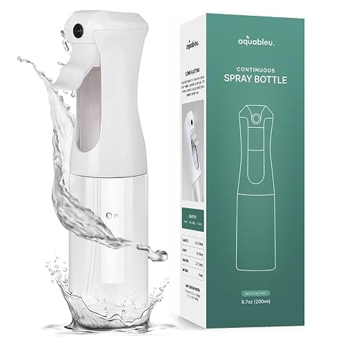 Aquableu Spray Bottle for Hair – Continuous Mist Spray Bottle for Hair Care, Styling, Cleaning, Plants, Pets & Essential Oils (Clear, 6.76oz/200ml) - Image 1