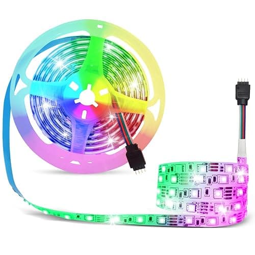 econoLED 12V Flexible SMD 5050 RGB LED Strip Lights, LED Tape, Multi-Colors, 300 LEDs, Non-Waterproof, Light Strips, Color Changing, Pack of 16.4ft/5m Strips - Image 1