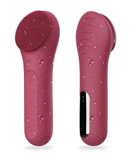 Face Scrubber, NågraCoola CLIE Facial Cleansing Brush, Waterproof and Rechargeable Face Scrub Brush for Men & Women, Cleansing, Exfoliating and Massaging, Electric Face Wash Brush - Berry - Image 1