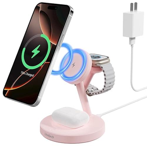 2025 3 in 1 Charging Station for Apple iPhone AirPods Watch with Mag-Safe Charger Wireless Charger Stand for iPhone Air1716 15 14 13 12 Series AirPods iWatch Series - Gifts for Wife & Husband - Image 1