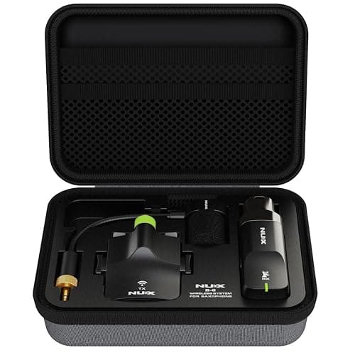 NUX B-6 Saxophone Wireless System with Charging Case,Operation Range of 20 Meters,High-Resolution 24- bit/44.1kHz Audio,2.4GHz Wireless Saxophone Microphone - Image 1
