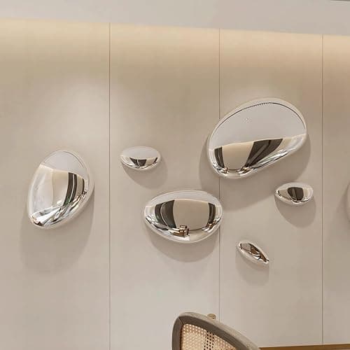 XingLi Imitation Stainless Steel Pebbles Wall Living Room Creative Water Droplets Decorative Artwork Wall Decorations Modern Hotel Light Luxury Pendant - Image 1