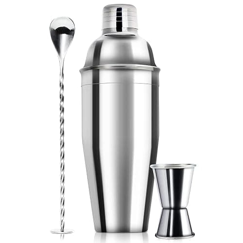 WPHUAW 24oz Cocktail Shaker Bar Set-Professional Margarita Mixer Drink Shaker Professional Stainless Steel Bar Tools Built-in Bartender Strainer for Martini Kit - Image 1