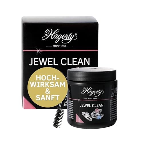 Hagerty Jewel Clean Schmucktauchbad für Edelsteine Gold Platin 170 ml I Effektiver Schmuckreiniger Diamanten Saphire Rubine I Schmuck-Reinigungsbad für erneuerten Glanz I mit Korb und Bürste - Image 1