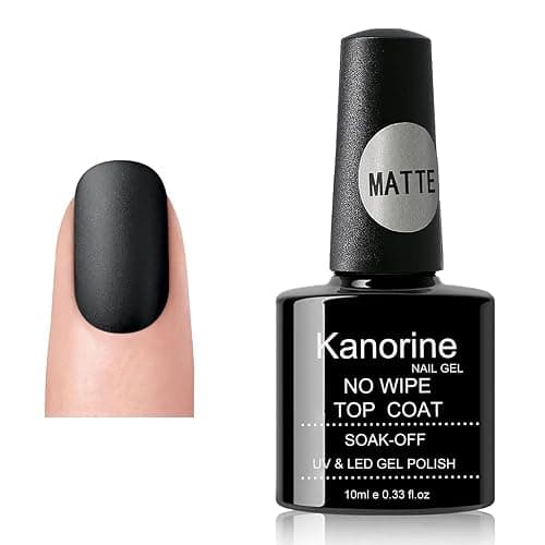 Kanorine Matte Top Coat,Gel Nail Polish No Wipe Matte Finish, Transparent Matt top coat,Soak Off Nail Lamp Nail Art Manicure Salon DIY - Image 1