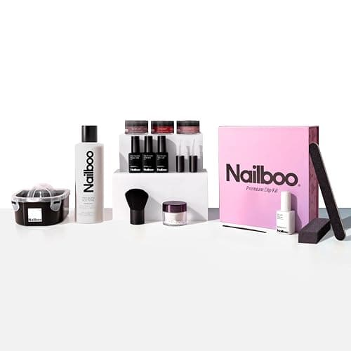 Nailboo Dip Powder Nail Kit – Includes 3 Custom Made Dip Powders, Gel Base Coat, Activator, Top Coat, Pro Tools for Salon-Quality Nails, No UV Light Needed, Multi-Color, 0.8oz Each - Image 1