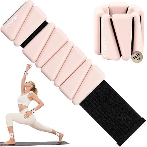 INDEPANDIA Wrist Ankle Weights for Women & Men, 2lbs/4lbs Adjustable Weighted Bangles to Boost Calorie Burn & Strength, Arm & Leg Weights for Pilates, Yoga, Walking, Barre, Gym & Home Workout - Image 1
