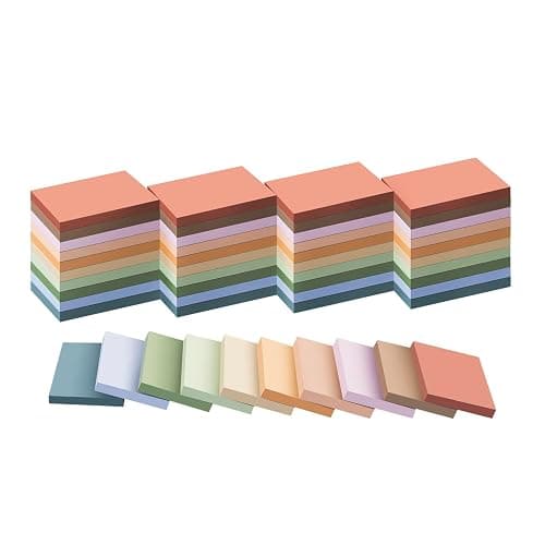 (50 Pads) Sticky Notes 1.5x2, Vintage Colors, 10 Colors Self Sticky Notes, Sticky Pads, Recyclable, Self-Stick Pads, Easy to Stick for Home, Office, Notebook - Vintage - Image 1