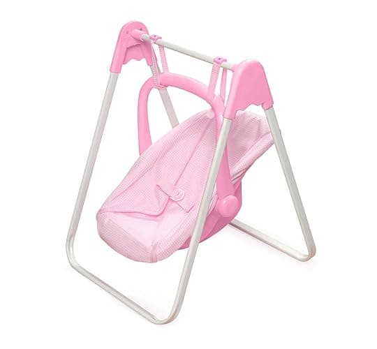 Badger Basket Doll Swing Carrier - Adjustable Toy Swing for 18 Inch Dolls with Sturdy Frame, Lightweight Portable Design, and Easy Assembly - Pretend Play Accessory - Image 1