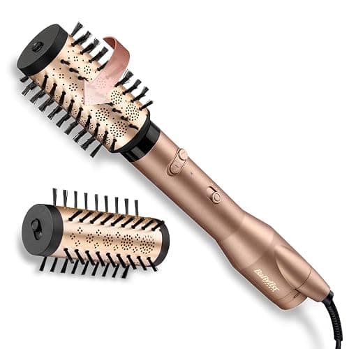 BaByliss Brosse soufflante rotative Big Hair Dual - Technologie ionique anti-frisottis, Brosse de 50 mm et 40 mm, 2 sens de rotation, 2 réglages de température + Bouton air froid, Noir, AS952E - Image 1