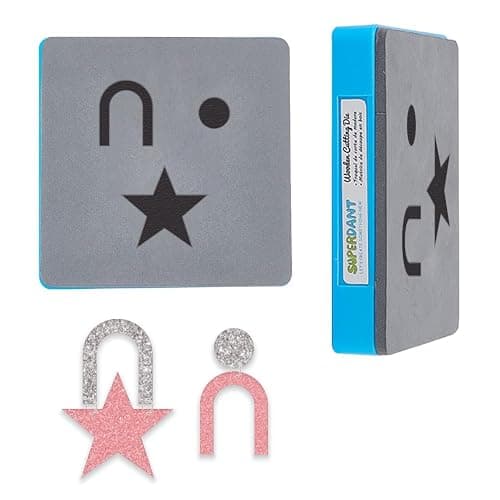 SUPERDANT Leather Earrings Cutting Die Arch Star Circle Dangle Earrings Die Cutter Women Girls Pendant Die Cuts Faux Leather Statement Earring Dies for Crafters Jewelry DIY Decoration, 10x10cm, Blue - Image 1