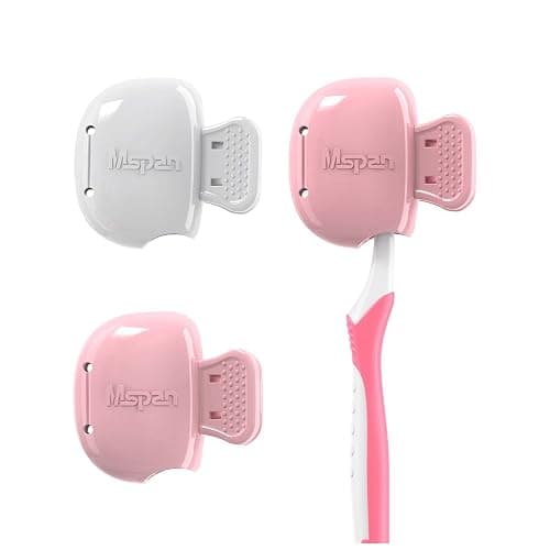 Mspan Toothbrush Head Cover Cap: Tooth Brush Travel Case Protector Plastic Clip Compatible with Manual & Electric Toothbrush for Adults Kids - 2 Packs - Image 1
