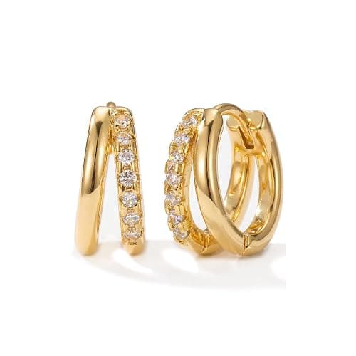 MUMREUES Gold Hoop Earrings for Women Huggie Hoop Earrings Jewelry Gifts | Hypoallergenic Earrings,Earrings for Sensitive Ears Women,Dainty Earrings for Women Trendy,Jewelry Gifts, - Image 1
