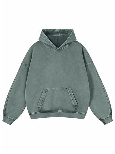 Adenorah Mens Oversized Hoodies Pullover Women Fall Acid Wash Plain Preppy Hoodie Streetwear Cotton Vintage Hooded Sweatshirt - Image 1