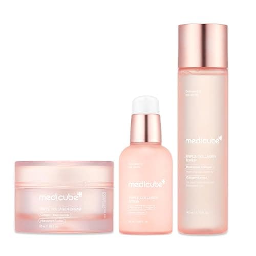 medicube Triple Collagen Bounce Trio - Triple Collagen Toner, Serum & Cream | Ultimate Skincare Set for Hydration, Elasticity & Plump-Looking Skin, Korean Skincare, Skincare Set, GIfts for Women - Image 1