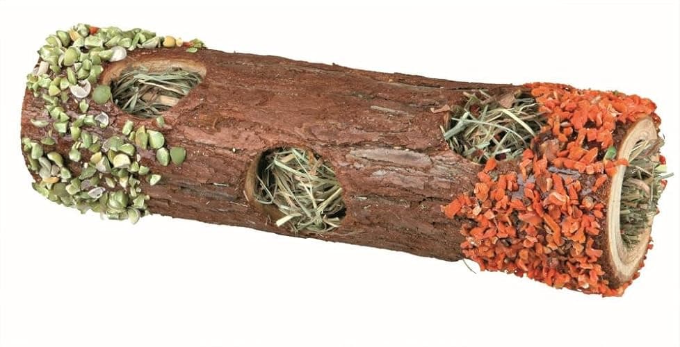 Trixie 60770 Natural Snack Tube Tunnel mit Heufüllung für kleine Nagetiere und Kaninchen (Hibiskusblüten, 20 cm / 25 g), 1 Stück (1er Pack) - Image 1