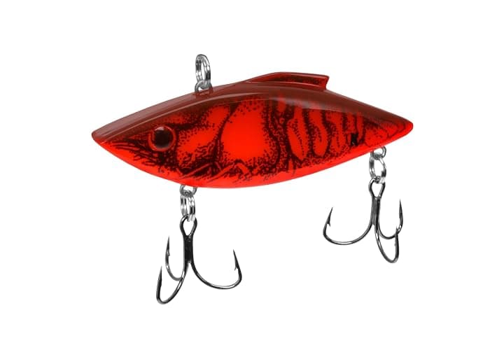 Bill Lewis Lifelike Knock-N Trap 1/2 OZ. Lipless Crankbait Fishing Wobble Lure with Mustad Triple Grip Hooks, RED Crawfish - Image 1
