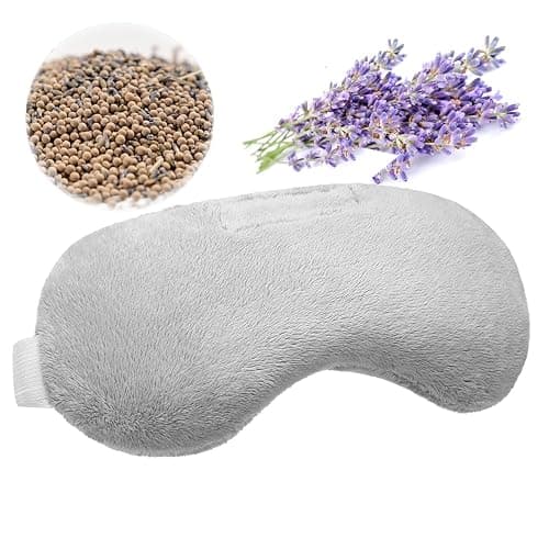 Umisleep Lavender Eye Mask, Aromatherapy Weighted Sleep Mask for Dry Eyes Men Women, Microwave Heated Hot Therapy Eye Cover Moist Compression Pain Relief, Pillow for Puffy Eyes, Sinus Pain, Grey - Image 1