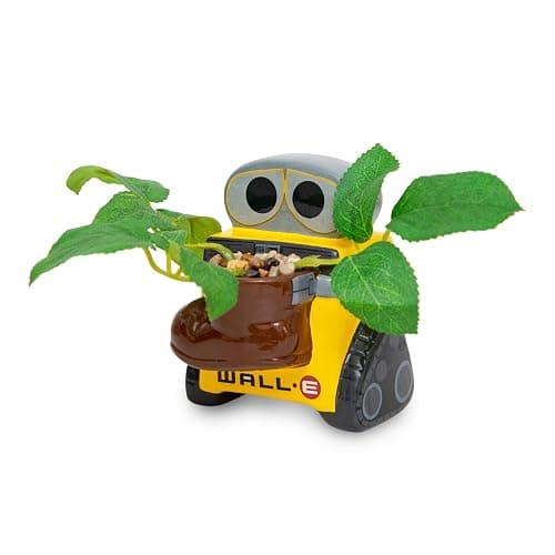 Silver Buffalo Disney Pixar Wall-E 4-Inch Ceramic Mini Planter with Artificial Succulent | Cute Small Flower Pot, Faux Indoor Plant for Desk Shelf - Image 1