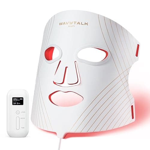 wavytalk Red Light Therapy Mask for Face, Glow Time LED Face Mask 850nm NIR | for Anti-Fine Line, Acne, Skin Rejuvenation with 456 LED Chips, 3 Modes, Gift for Women Wife Mom - Image 1