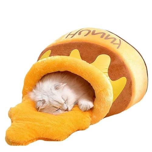Niche Chat, Panier Chat, Lit Chat, Coussin Chat, Nid De Chat en Forme De Miel, pour Chats, Petits Chiens - Image 1