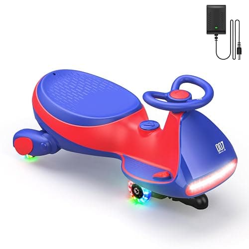 FanttikRide N7 Pro Electric Wiggle Car with Pedal, Rechargeable Battery, CyberWiggle, 2 in 1 Swing Car, 2 Speeds Max 4 Mph, Anti-Rollover, Flashing Wheels, Bluetooth, for Ages 3 and Up, 150 Lbs, Blue - Image 1