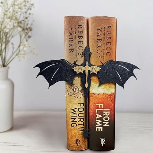 Tostmrks Handmade Dragon Bookshelf Decoration - Fantasy Dragon Books, Book Accessories for Book Lovers, Fourth Wing and Acotar Shelf Decoration, Fantasy Fans, Improved Durable Edition Tail - Image 1