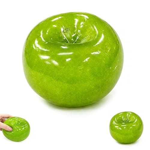 Slushy Apple Clear Fruit Squishy Fidget Toy (Green) | Squishys Apple Stress Ball,Realistic Fake Food Stress Ball with Slush Inside,oft Slow Rising Ball Relief - Image 1