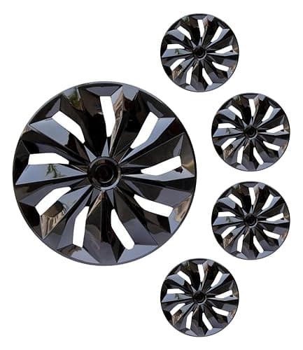 Hubcaps Wheel Covers Replacement R15 Size Hub Caps Universal-Fit Steel Wheel ABS Rims Cover Tire Cap for Car Sedan SUV Truck Van -Set of 4 (15-inch,Black) - Image 1