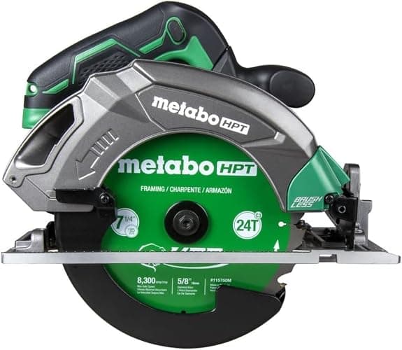 Metabo HPT 18V MultiVolt 7-1/4 Inch Cordless Circular Saw, High Torque, Lightweight Design, Up to 200 2x4 Cuts/Charge, Accepts 18V and 36V MultiVolt Metabo HPT Batteries, Tool Body Only, C1807DAQ4 - Image 1