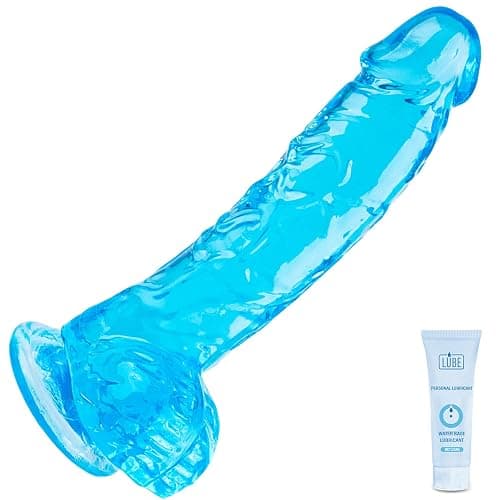 7 Inch Realistic Silicone Dildo, Soft Blue Dildos Sex Toy with Strong Suction Cup, Adult Toys for Vaginal G-Spot and Anal Play, Waterproof Flexible Lifelike Penis for Women Men Beginners Couples - Image 1